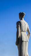 female statue in greece, back view