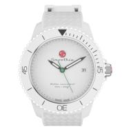 clock face of white wrist watch