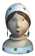 woman with pearl necklace, vintage Ceramic figurine