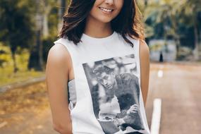 Beautiful smiling girl on the road