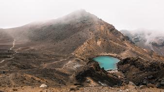 Landscape of Mountain Rocks fog