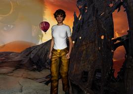woman apocalypse desert drawing