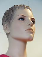 head of female display dummy close up