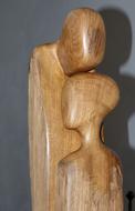 Wooden sculpture of the couple