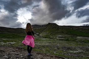 goodly Woman Travels on a mountains