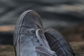 grey sports Shoes with Laces, detail