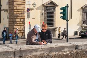 couple of Tourists on Street in old city