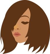 beauty brunette girl drawin