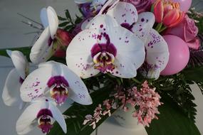 bouquet with orchid blossoms