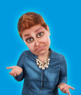 portrait of caricature cartoon female