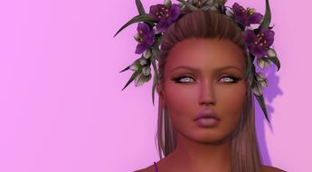 woman with flower wreath as avatar