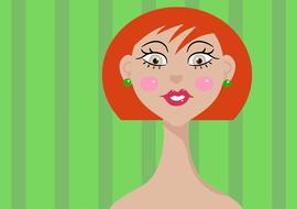 female portrait as a colorful illustration