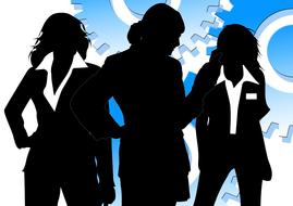 silhouettes of business women in blazers