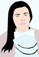 young green eyed woman drawing