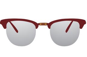 grey glasses in brown frame, drawing