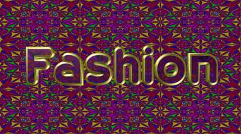 fashion, banner, embossed word at colorful pattern