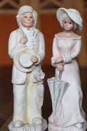 lady and old gentleman, vintage figurines