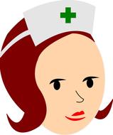 drawn cartoon nurse head