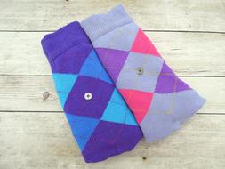 Colorful patterned checkered socks