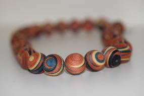 Beautiful colorful wooden necklace