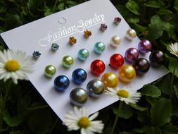 multi-colored pearl earrings