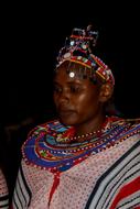 African girl in traditional clothes in Kenya