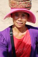 portrait of a woman in a hat in bali