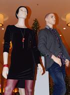 male and female mannequin in the store