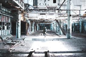 people in abandoned building