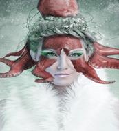 woman squid nature cold frost
