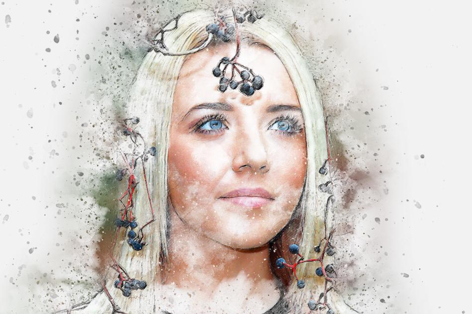 woman art abstract vintage girl