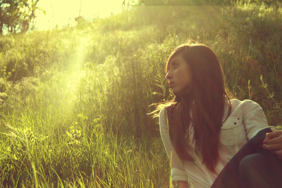 Woman Field Sun