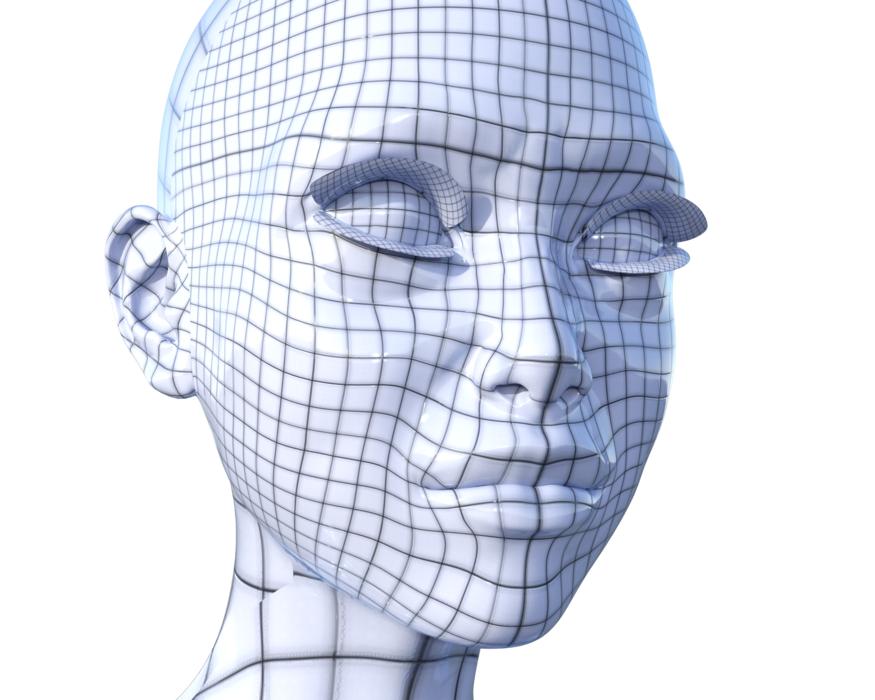 cyber virtual reality head female