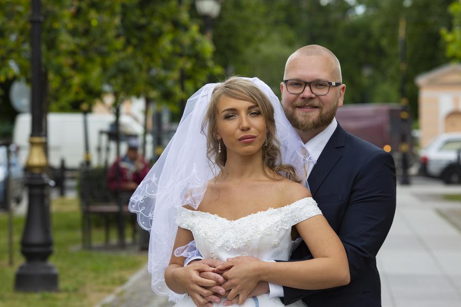 The Groom Bride on street