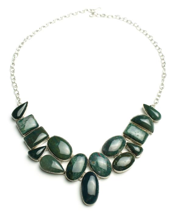 Sterling Bloodstone Necklace