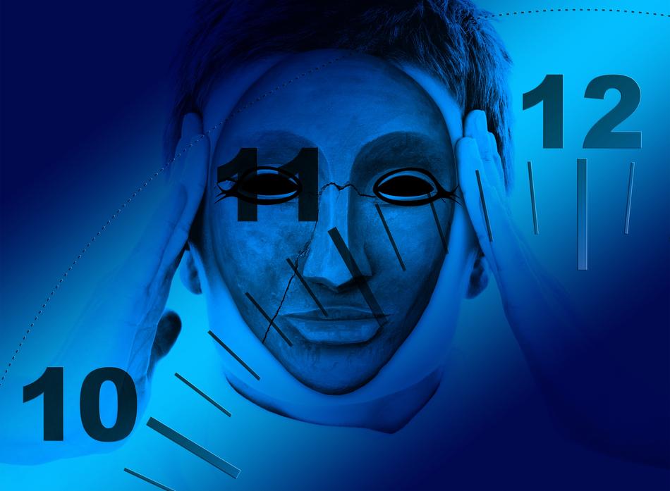 face woman mask keep time hour