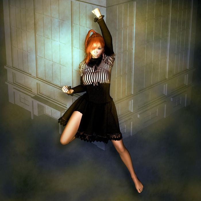 woman jump pose