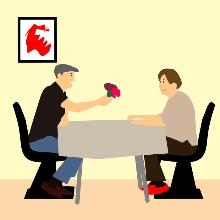 date dinner giving flower