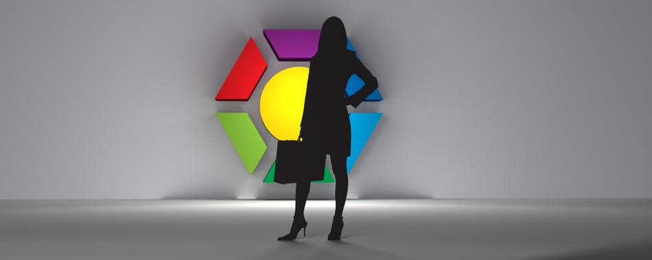 design 3d woman art logo banner