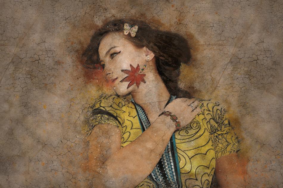 woman art abstract vintage girl
