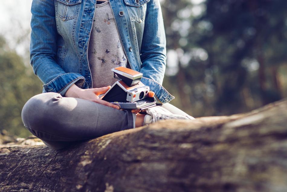 Girl Sitting on trunk
