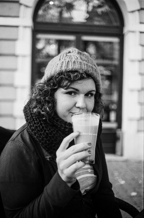 Young Woman Coffee Latte