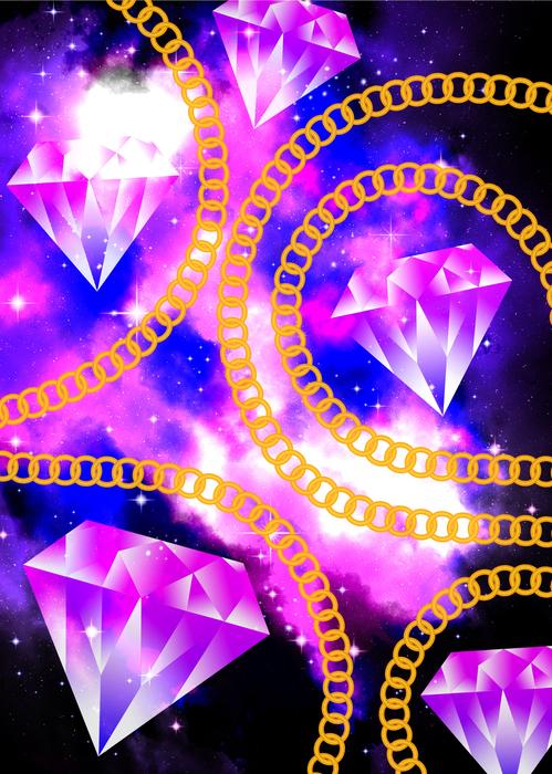 galaxy diamond jewels space chains