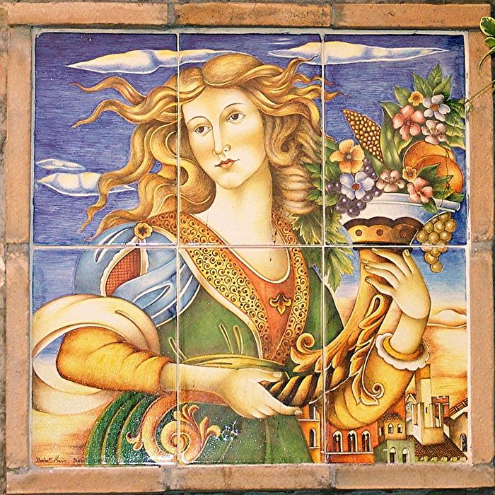 Woman Cornucopia Ceramic
