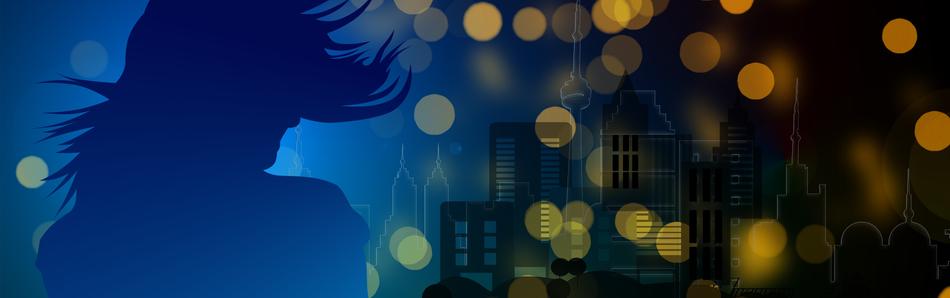 girl and city lights banner