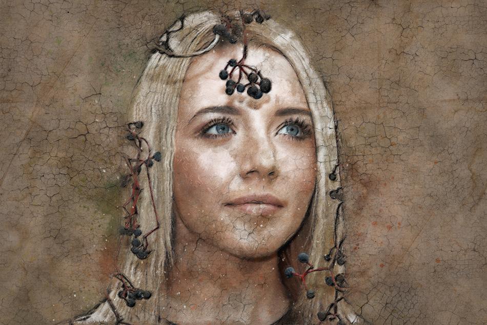 woman art abstract vintage girl
