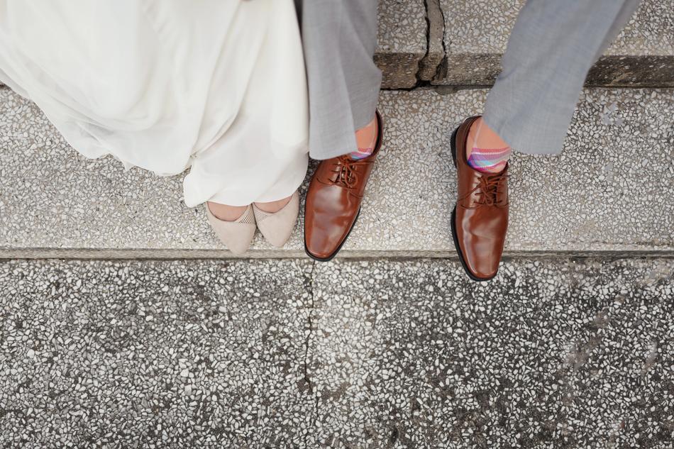 wedding couple Feet in stylish Footwear