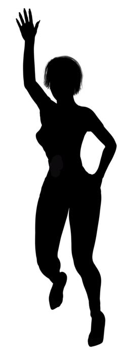 silhouette wave woman hello girl