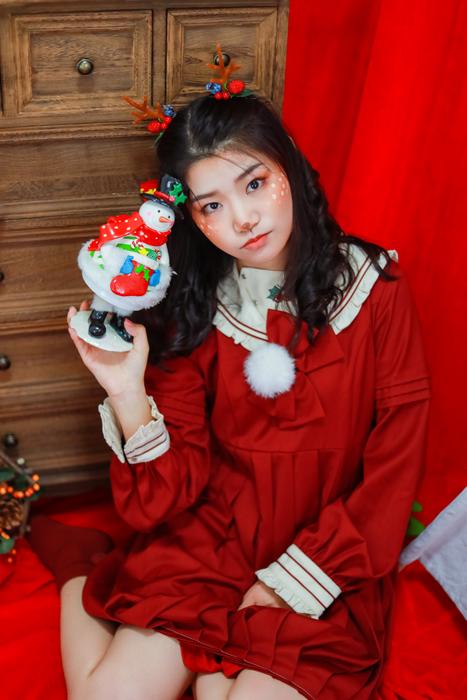 christmas styled asian girl