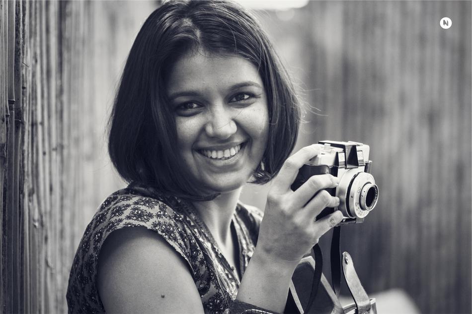 Girl photographer Smile